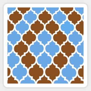 MOROCCAN BROWN AND BLUE PATTERN Sticker